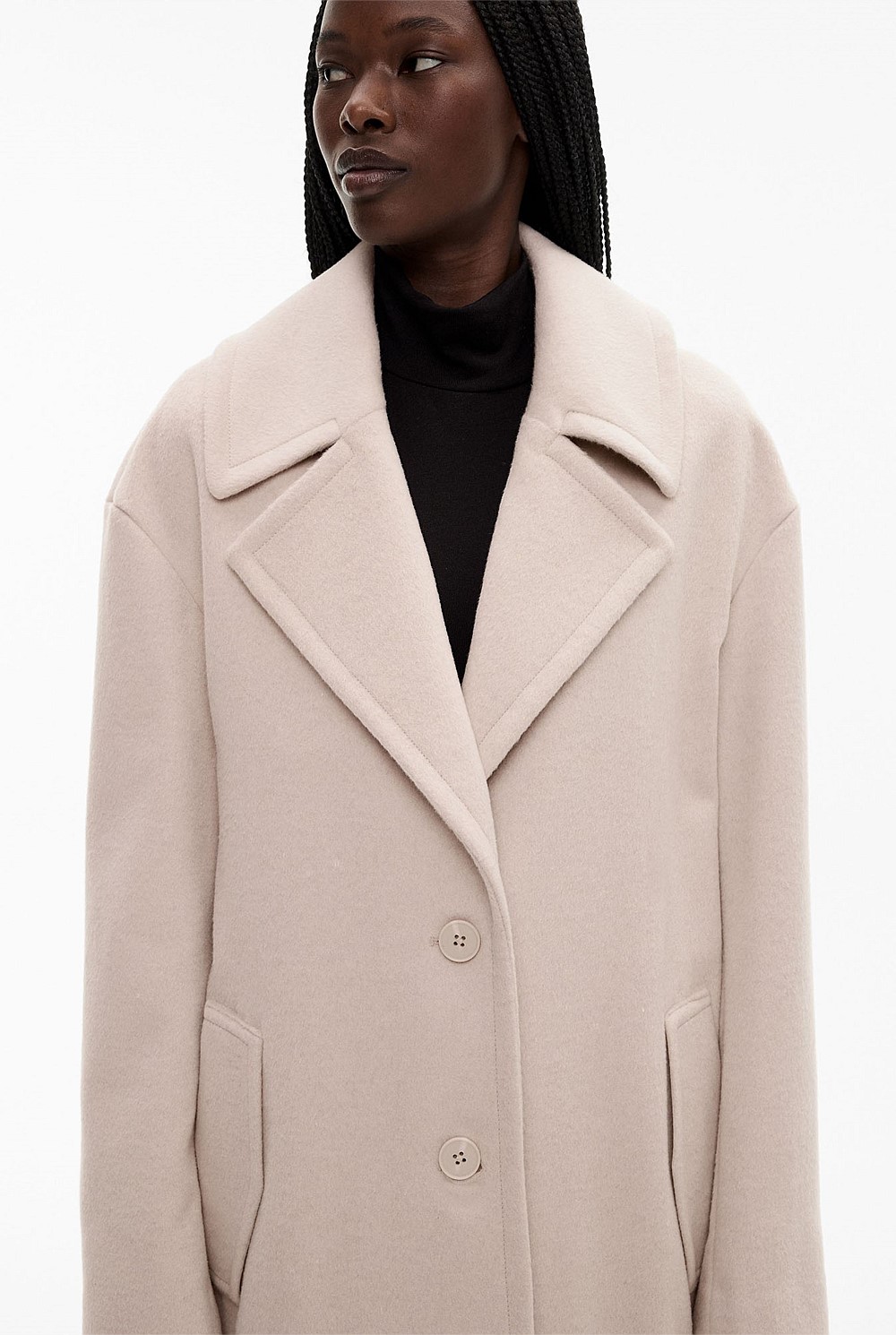 Wool Cashmere Lapel Coat