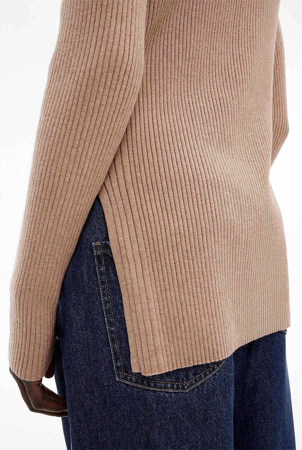 Wool Blend Boat Neck Knit