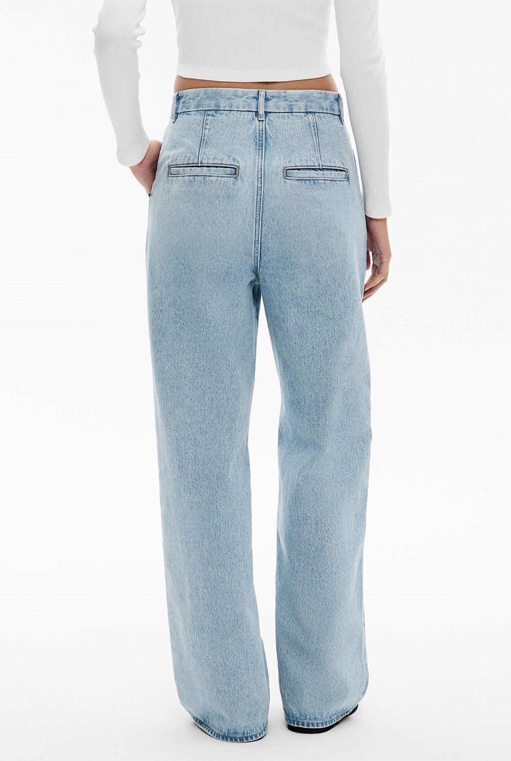 High Rise Pleat Front Jean