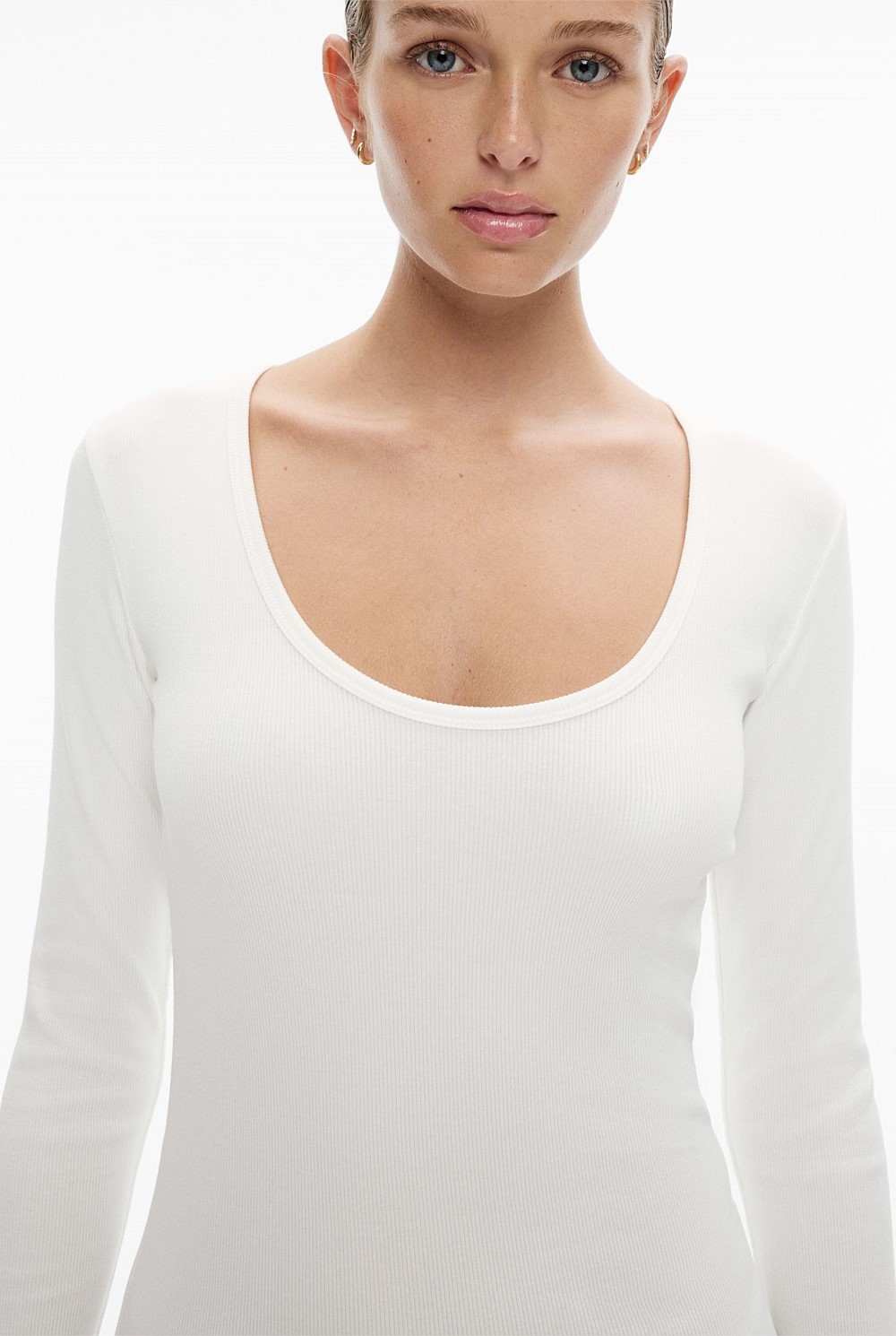 Scoop Rib Long Sleeve Top