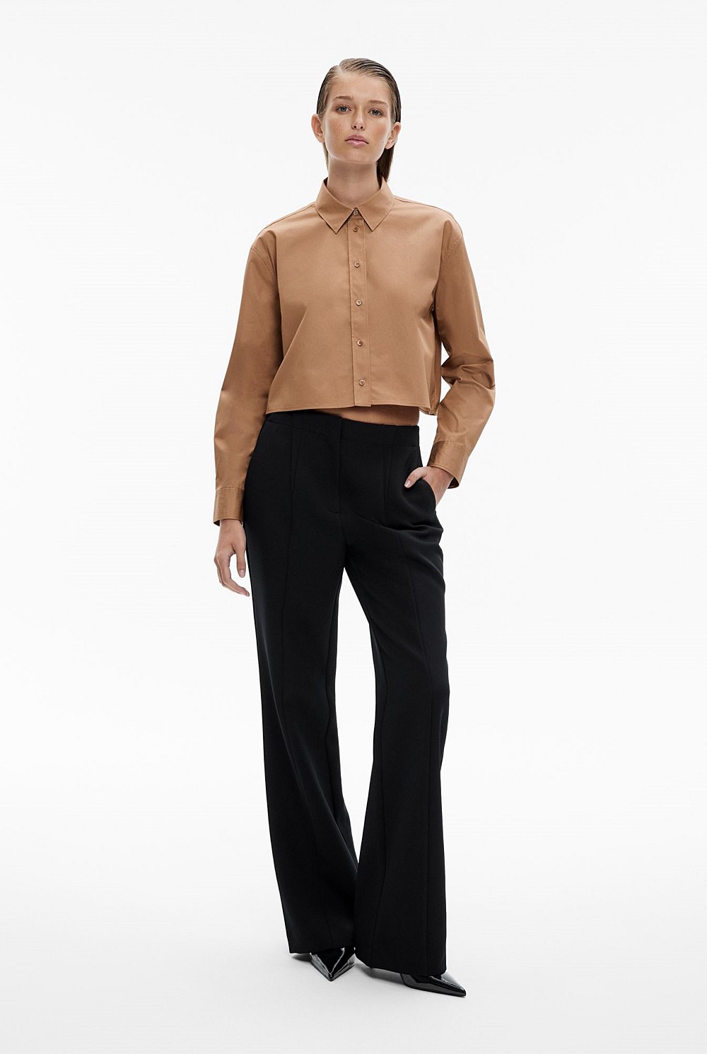 Cotton Cropped Shirt