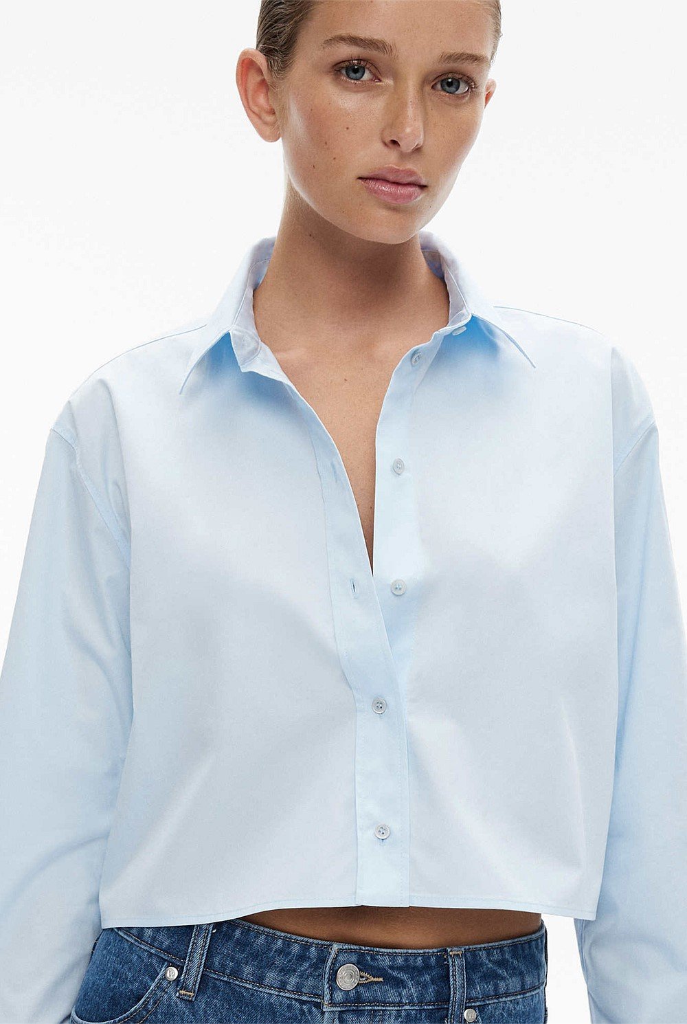 Cotton Cropped Shirt