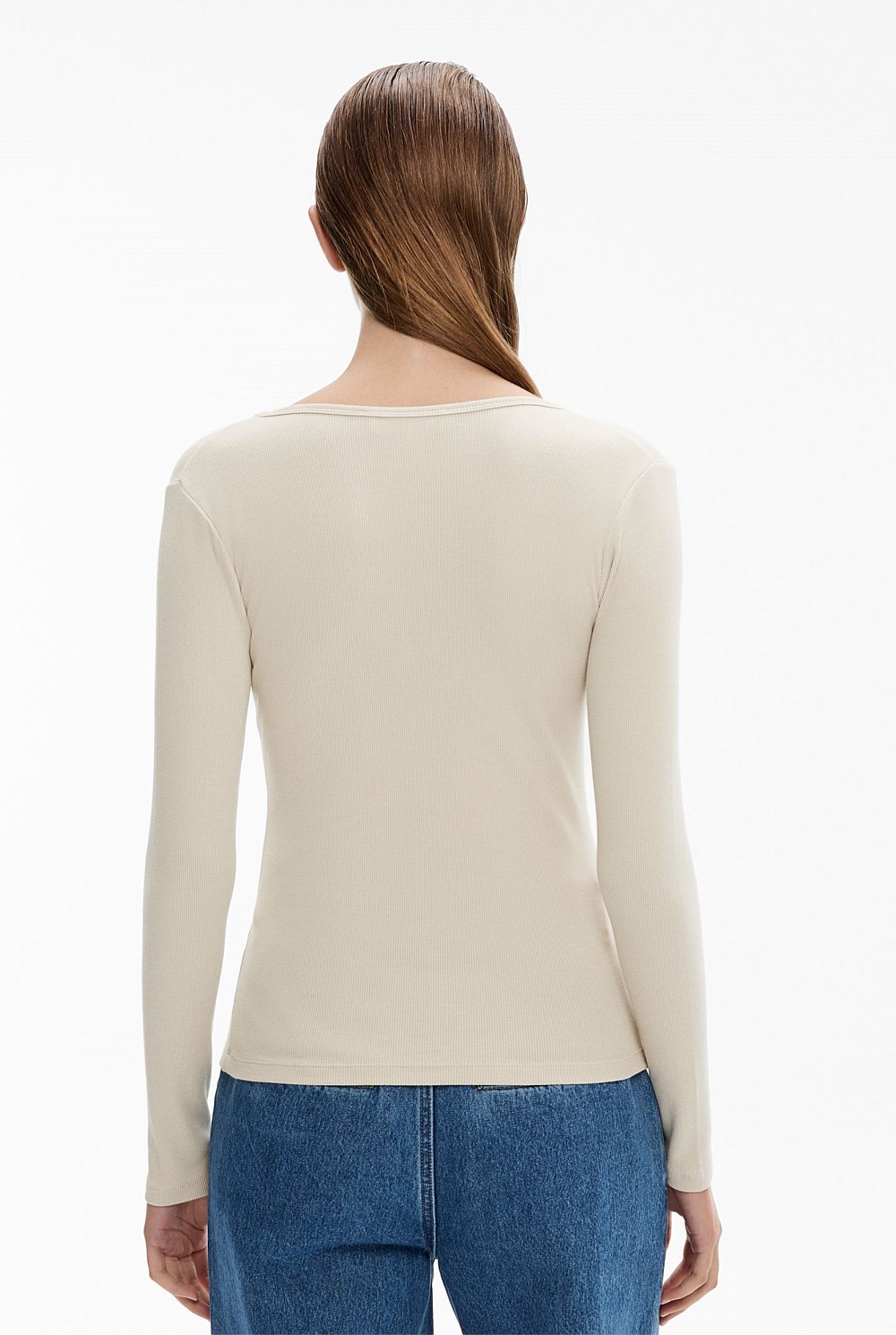 Scoop Rib Long Sleeve Top