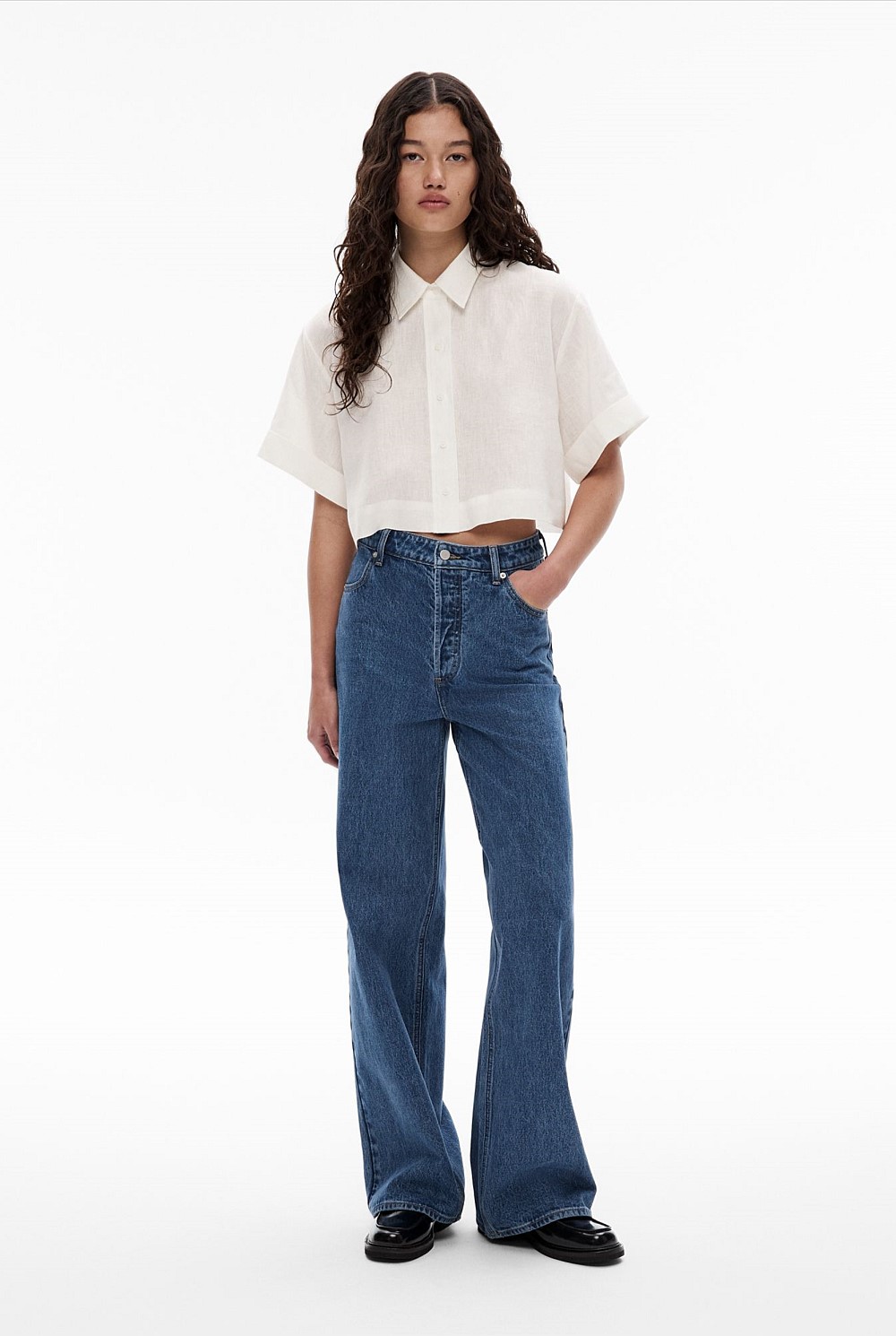 Linen Crop Shirt