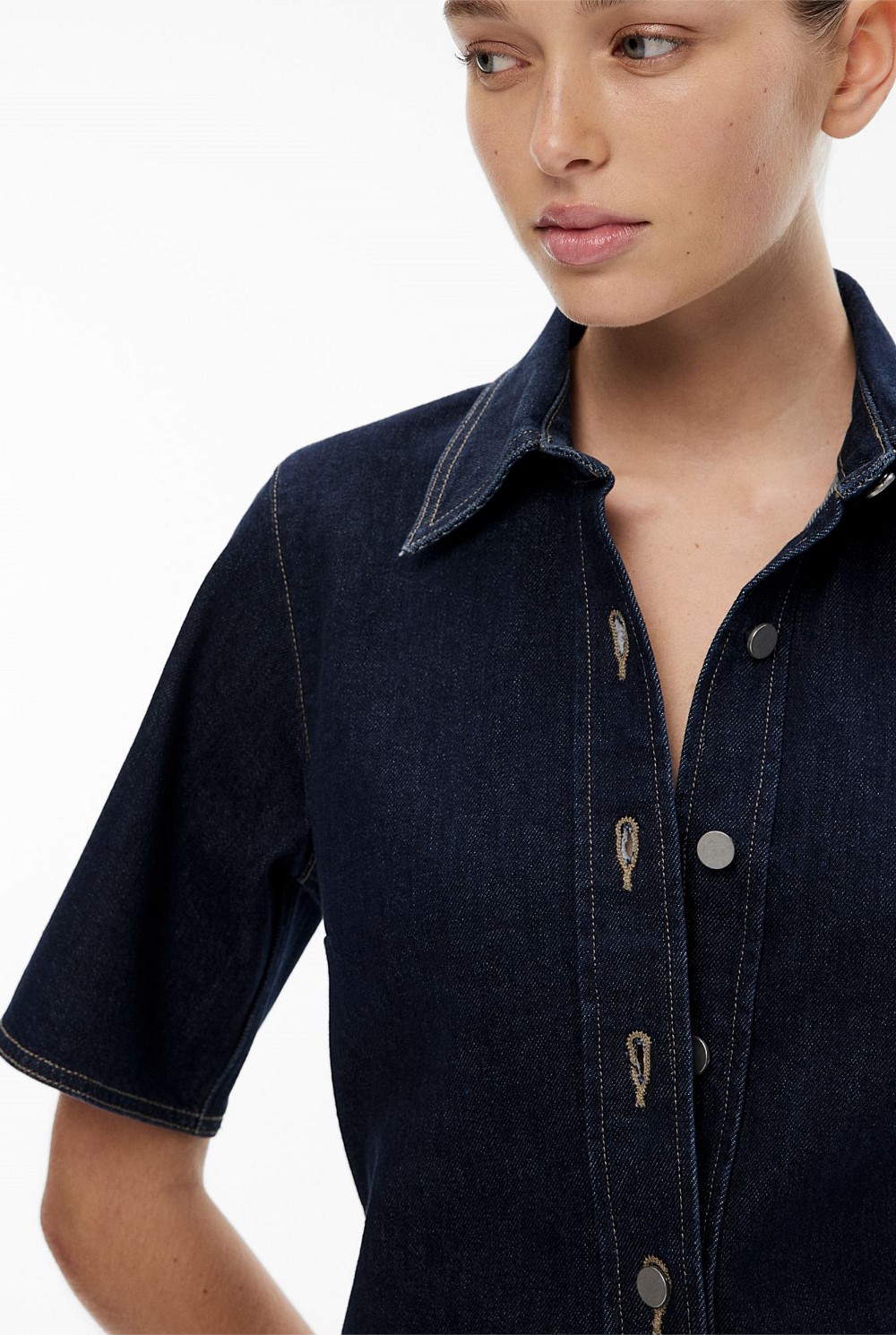 Denim Short Sleeve Shirt