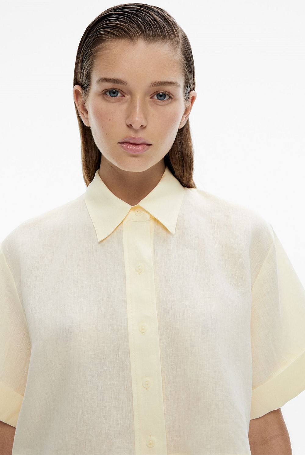 Linen Crop Shirt