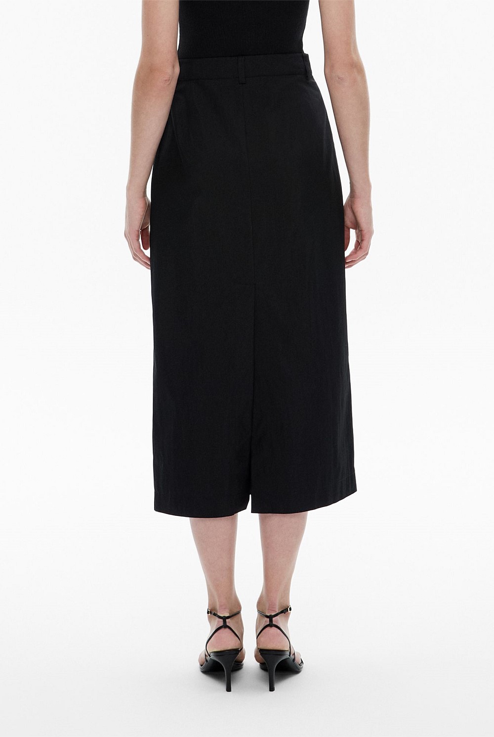 Button Through Midi Skirt