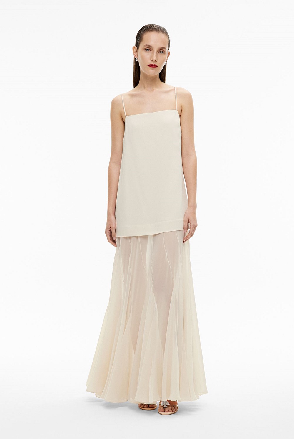 Sheer Contrast Maxi