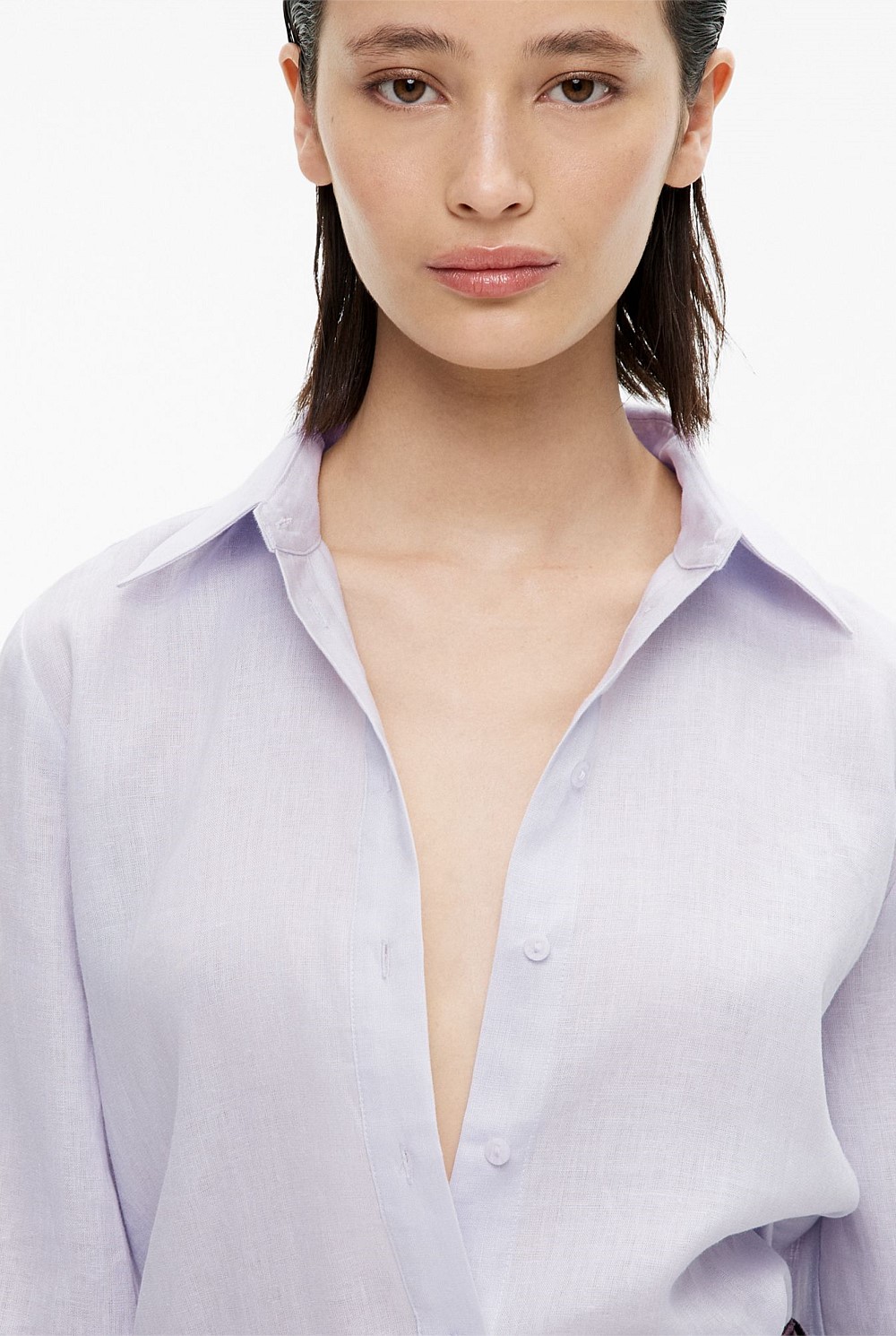 Linen Split Detail Shirt