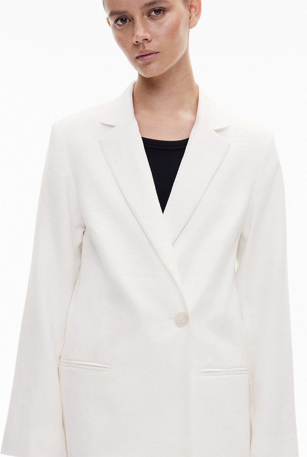 Linen Double-Breasted Blazer