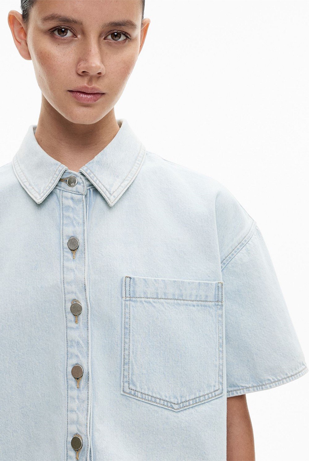 Denim Crop Shirt