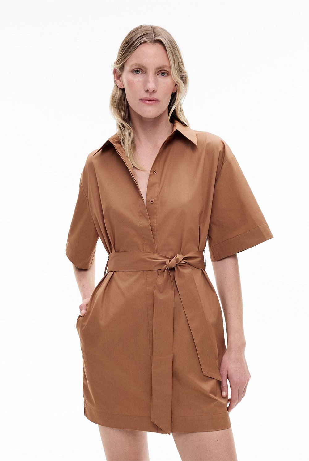 Short Sleeve Mini Shirt Dress