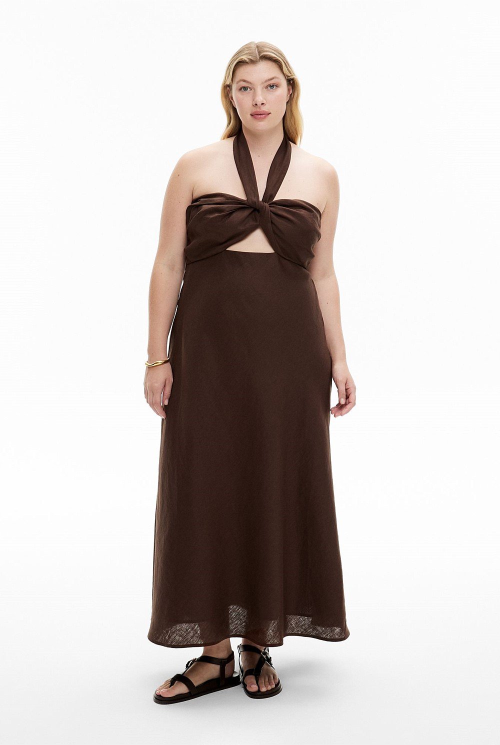 Cut Out Tie Maxi Dress