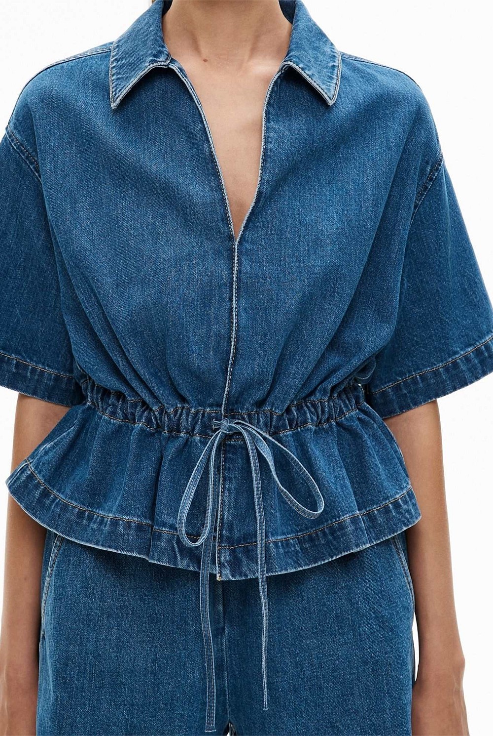 Bow Denim Shirt