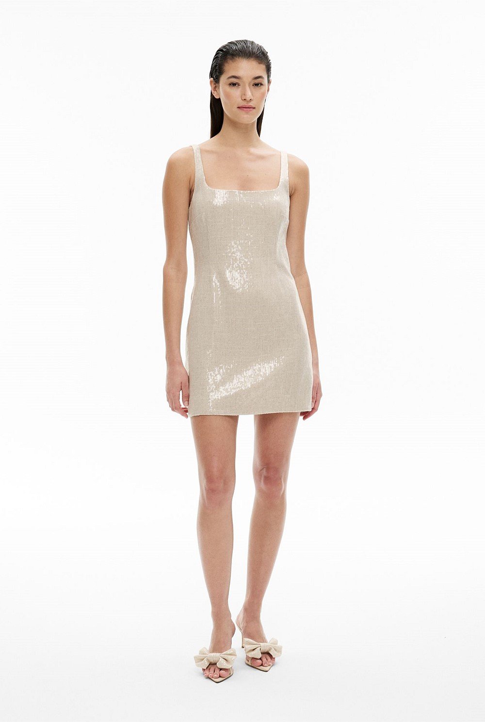 Sequin Linen Dress