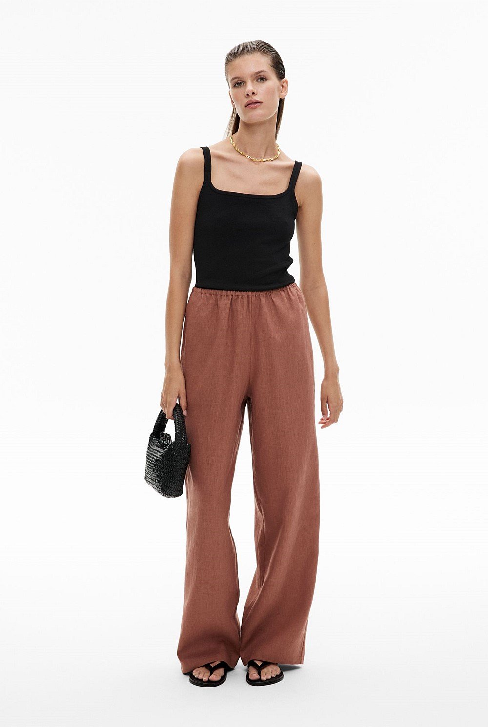 Linen Pull On Pant