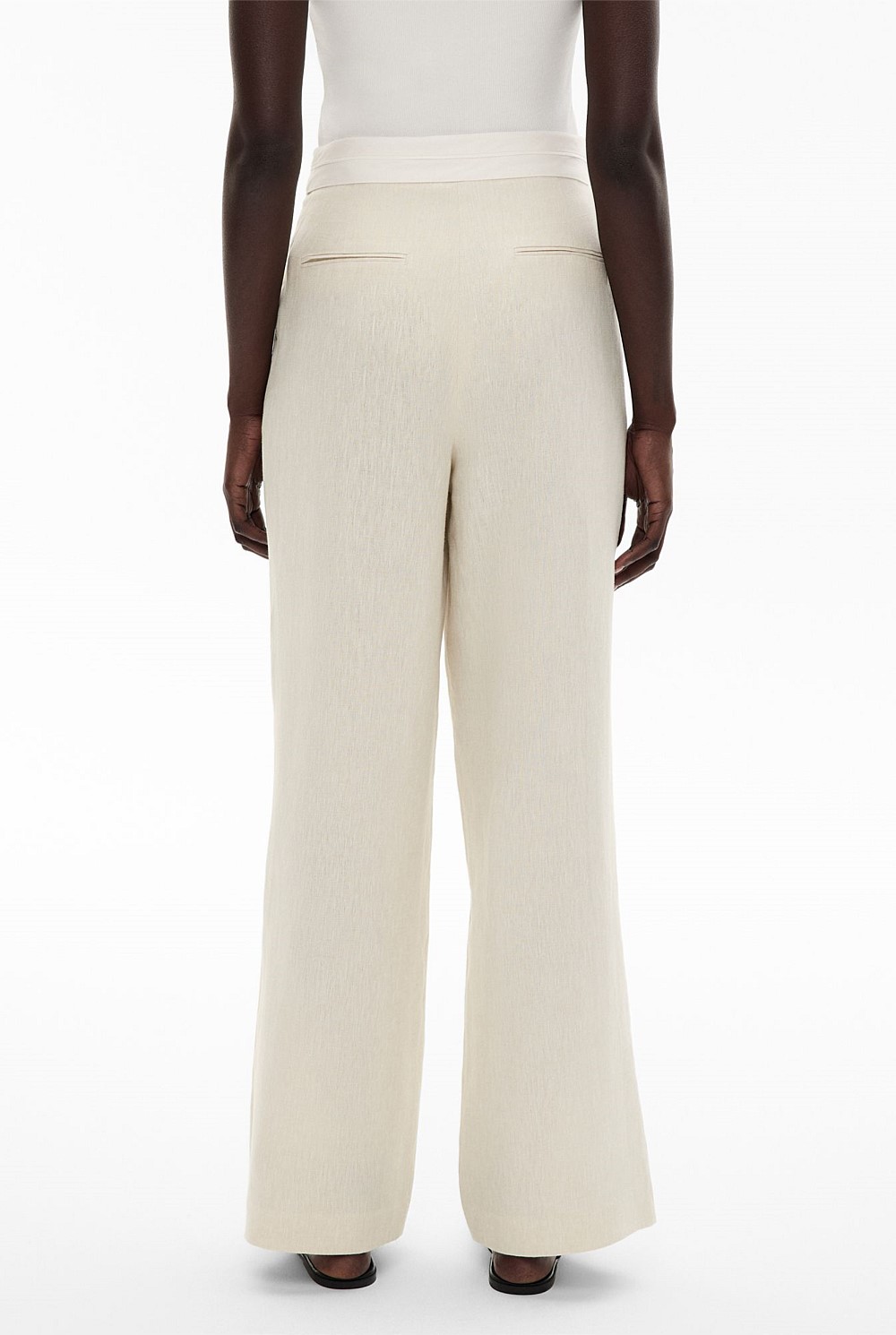 Waist Detail Linen Pant