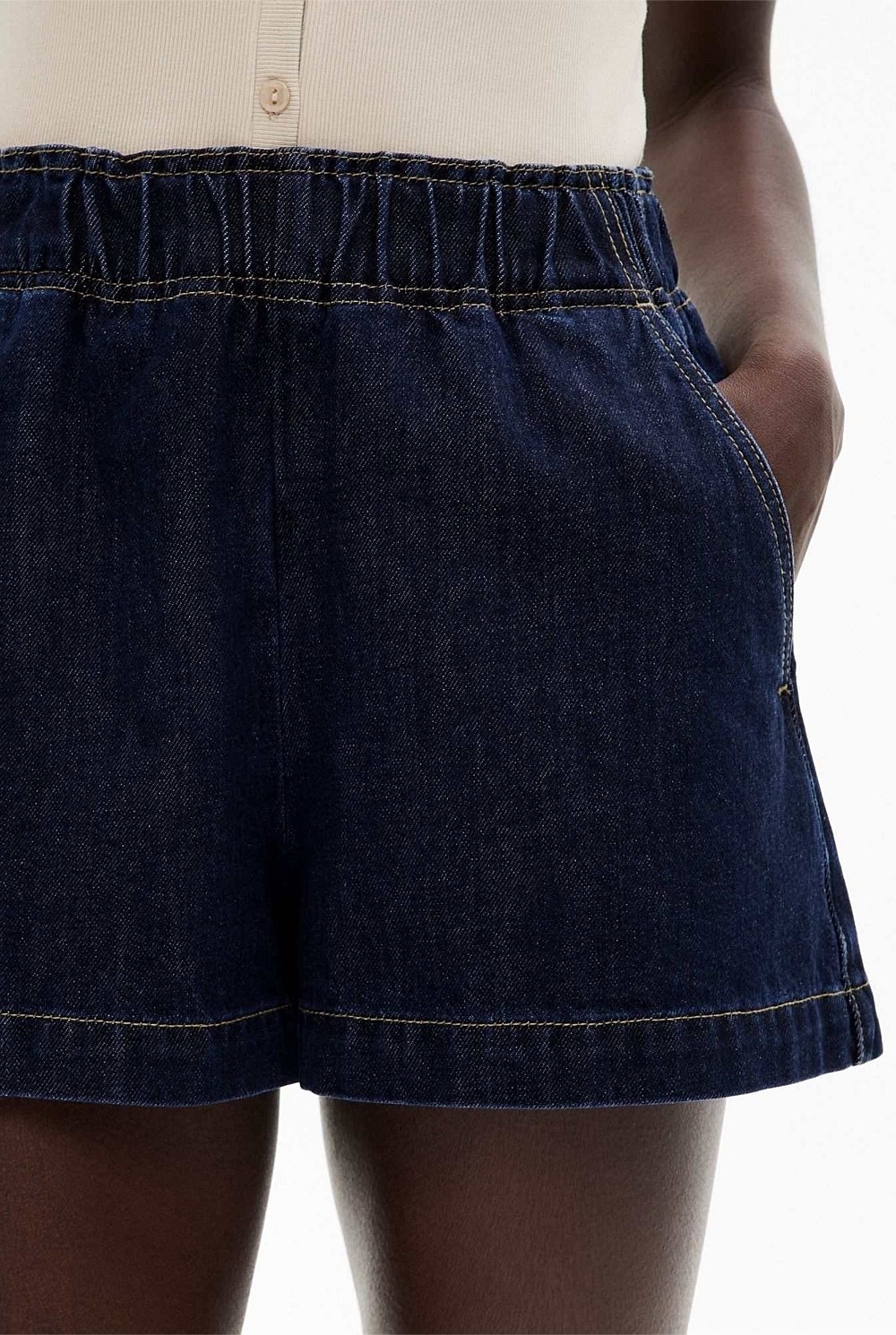 Denim Pull On Short