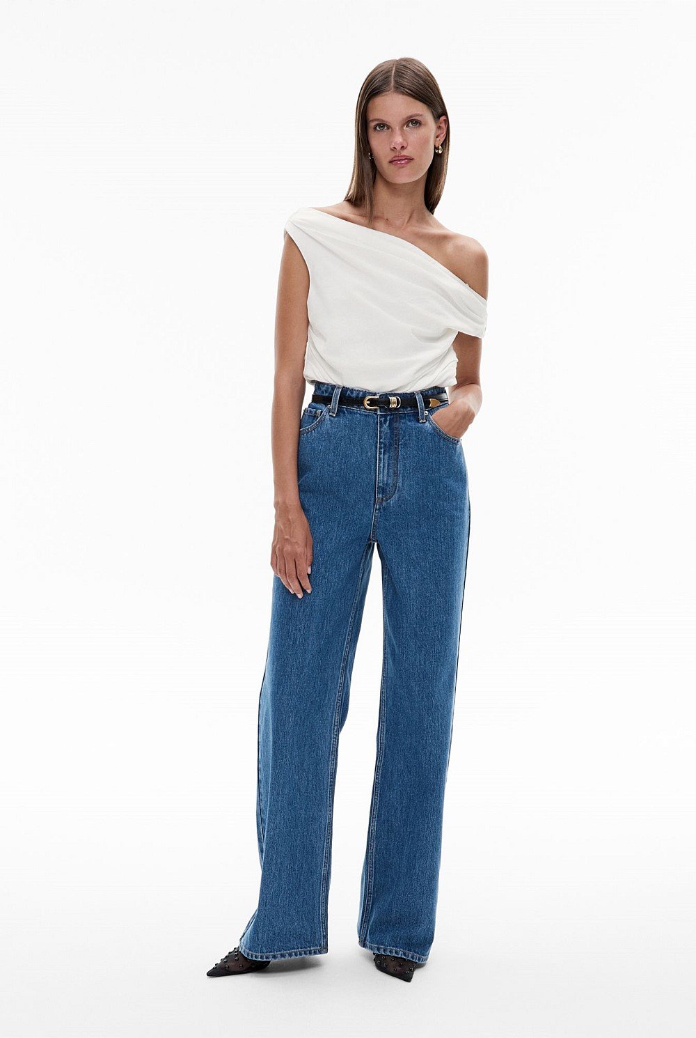 Hi Rise Wide Leg Jean