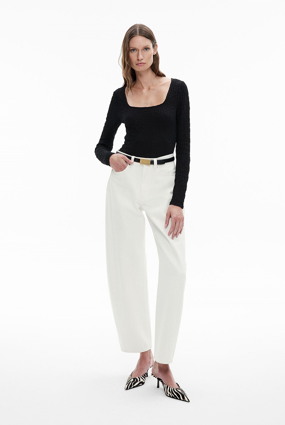 Textured Long Sleeve Top