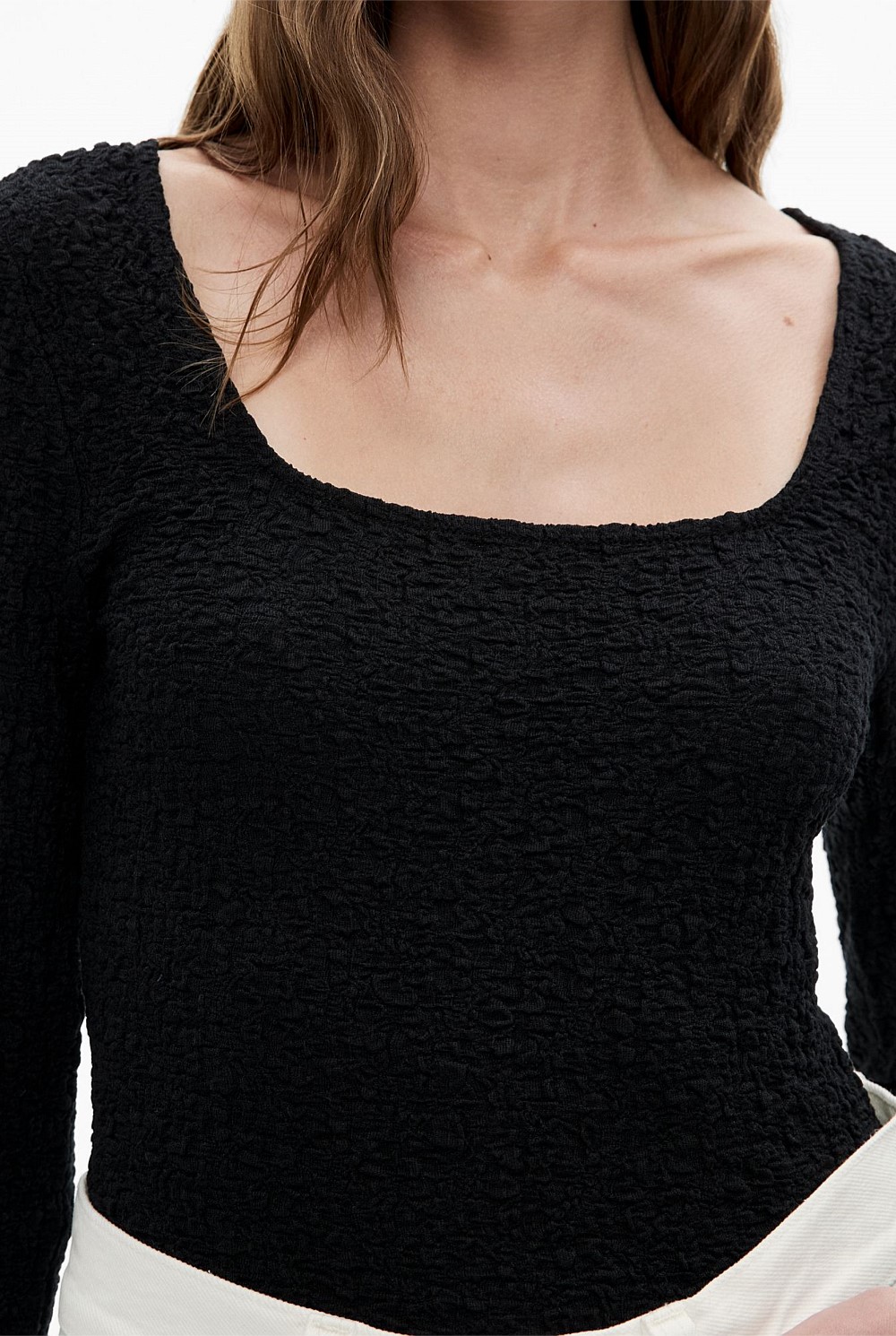 Textured Long Sleeve Top