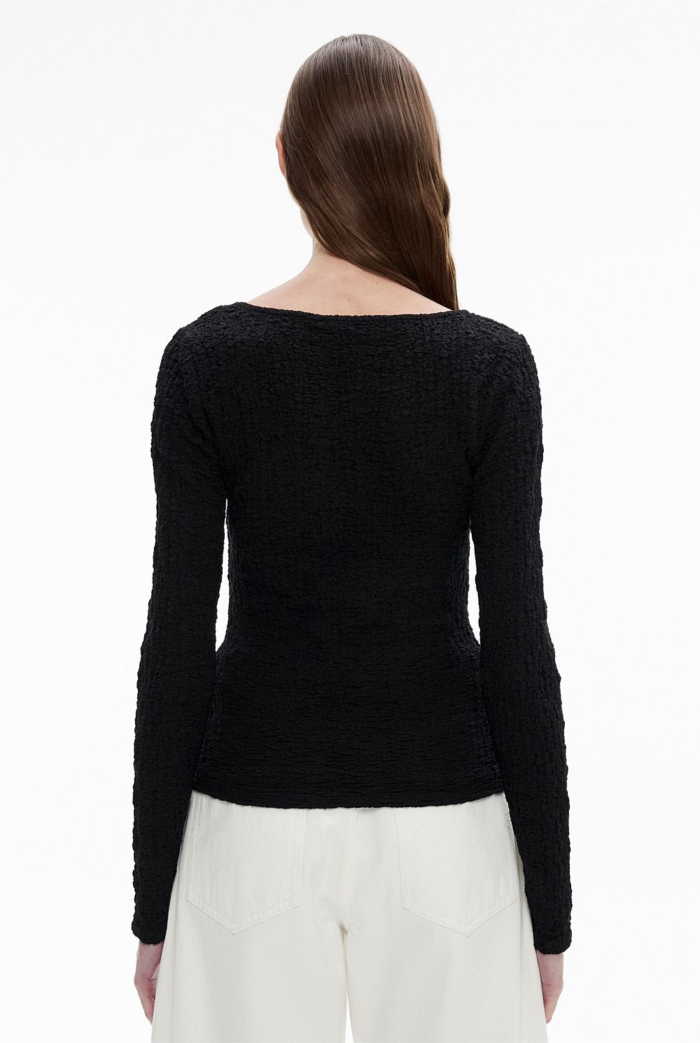 Textured Long Sleeve Top