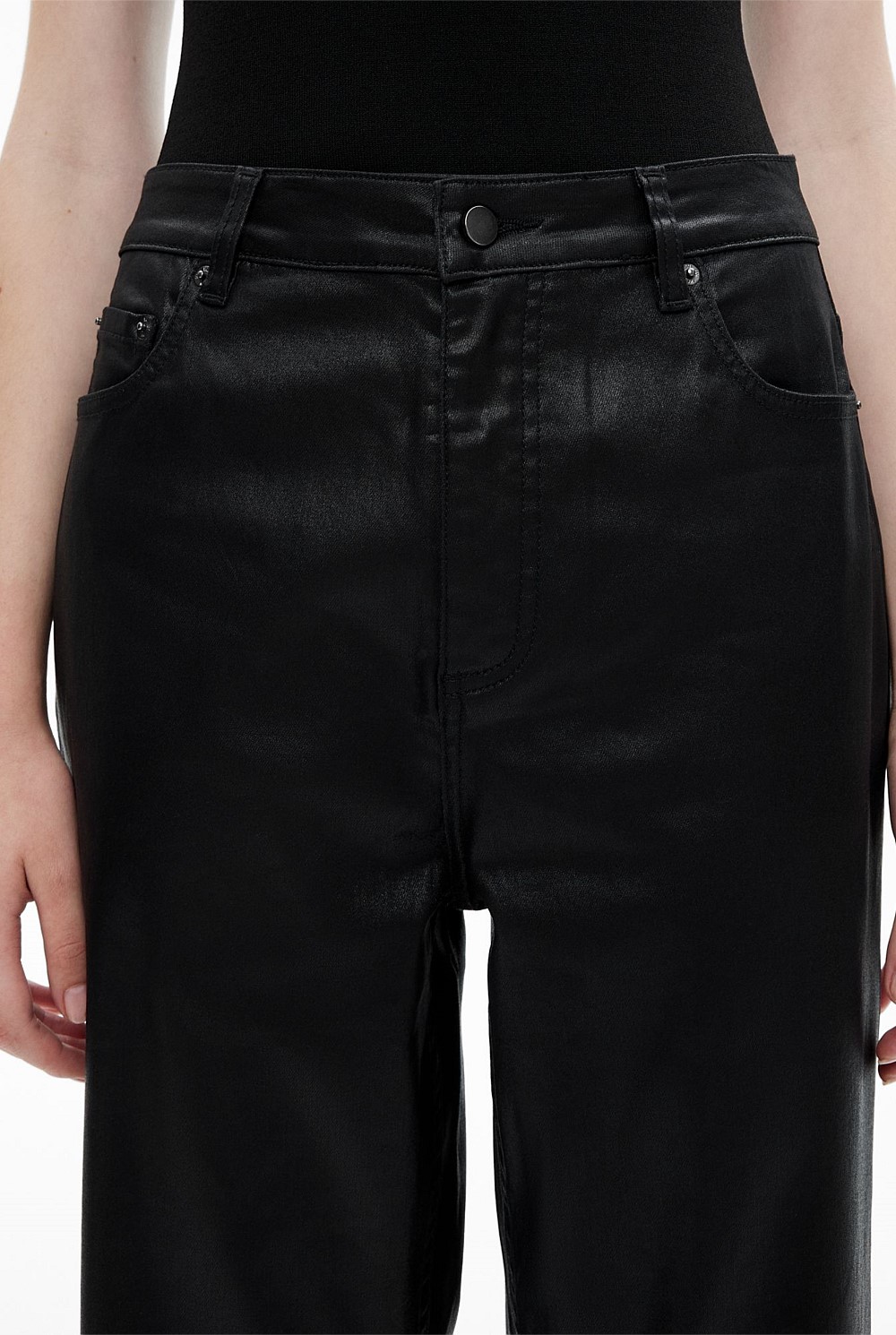 Crop Straight Coated Jean