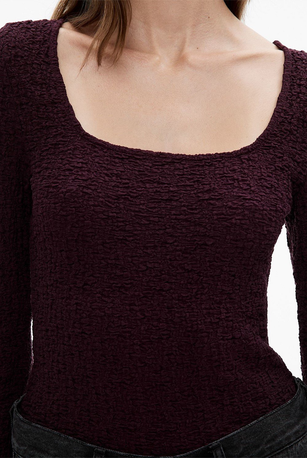 Textured Long Sleeve Top
