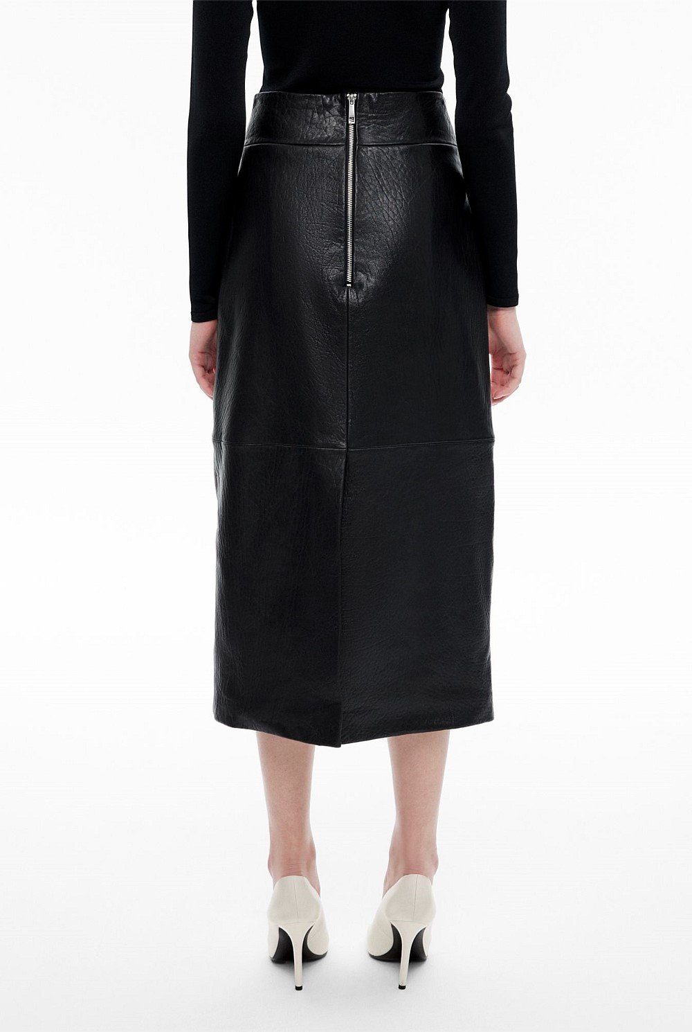 Leather Midi Skirt
