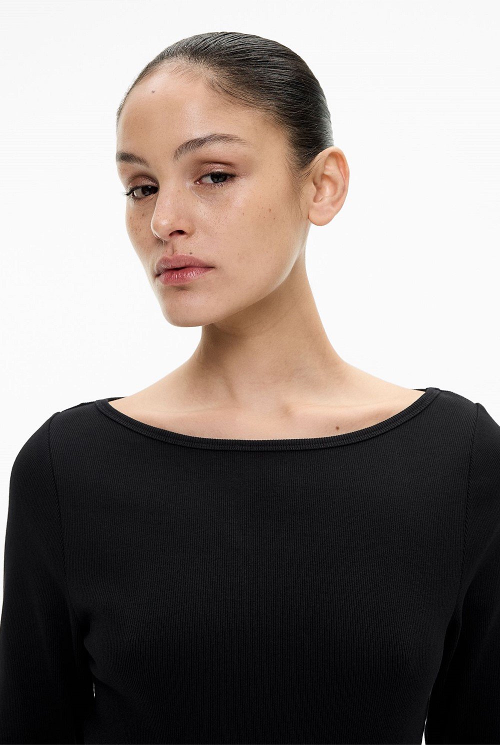 Rib Boat Neck Top