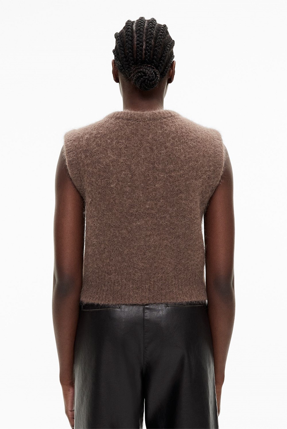 Fluffy Crew Knit Vest