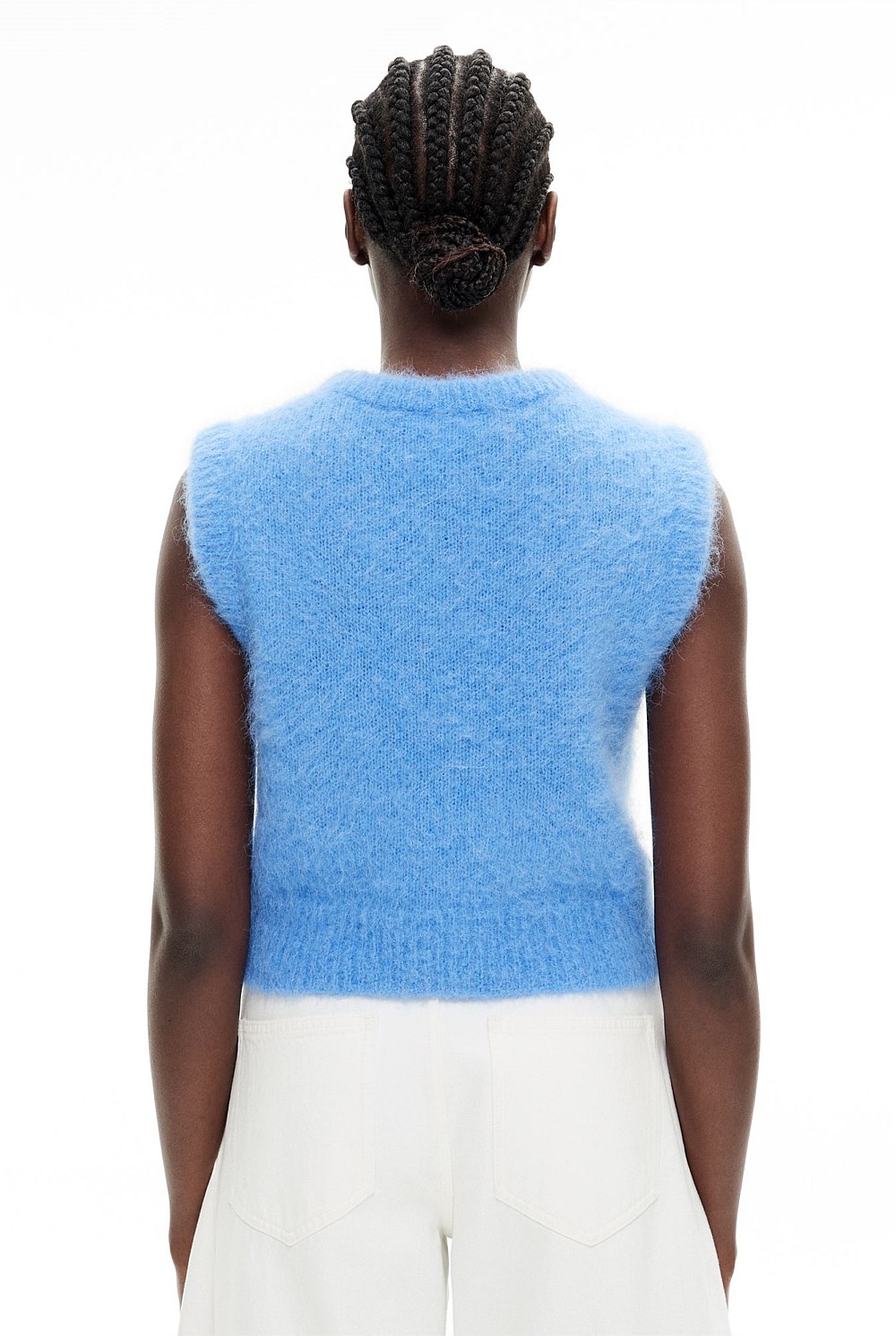Fluffy Crew Knit Vest