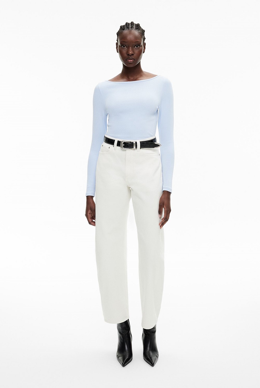 Rib Boat Neck Top