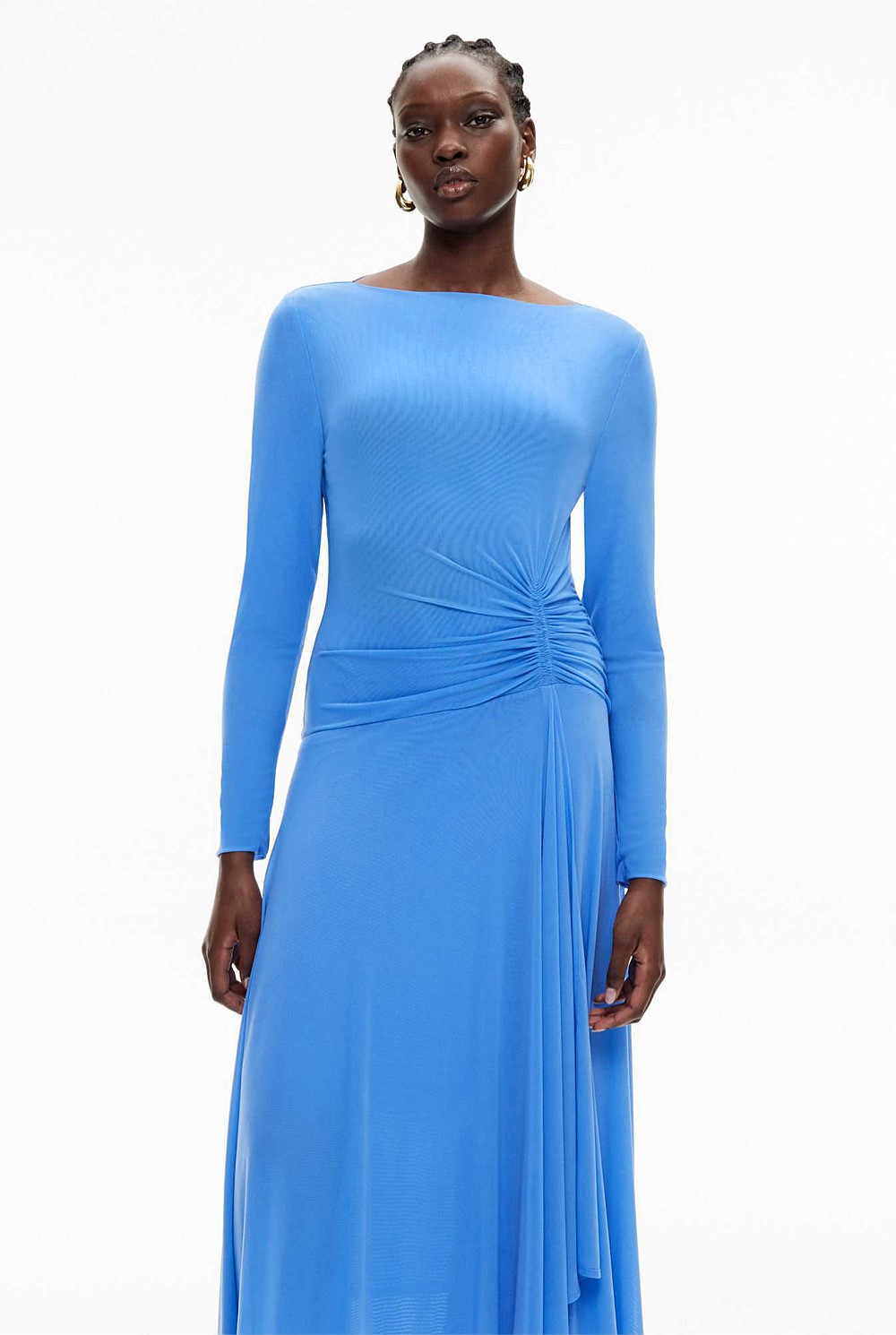 Asymmetrical Hem Mesh Dress