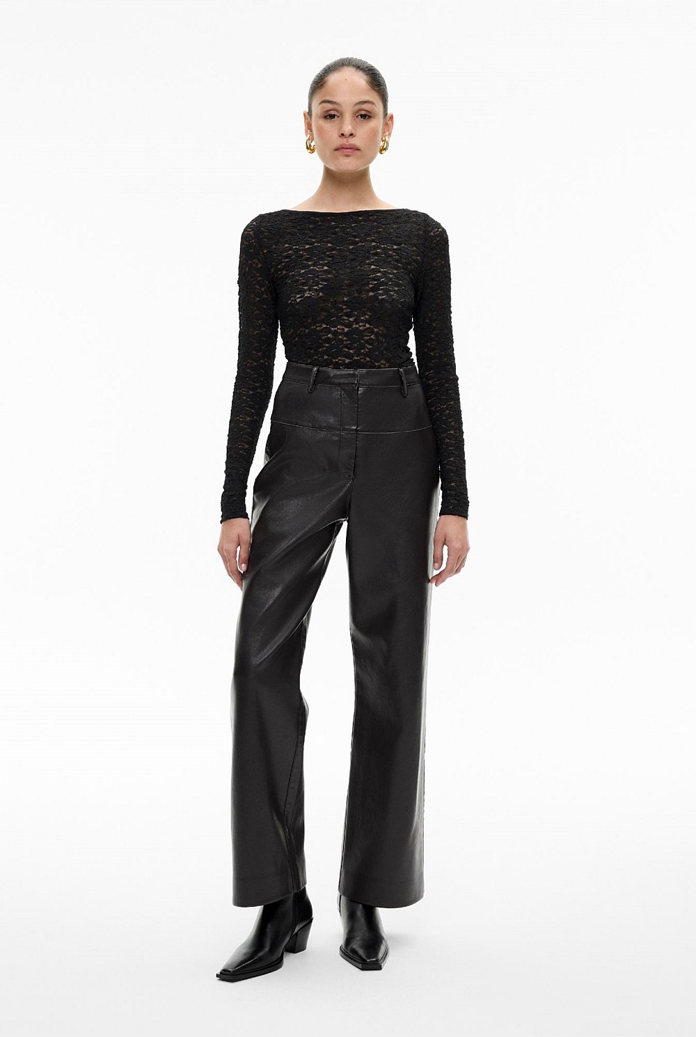 Textured Boat Neck Top