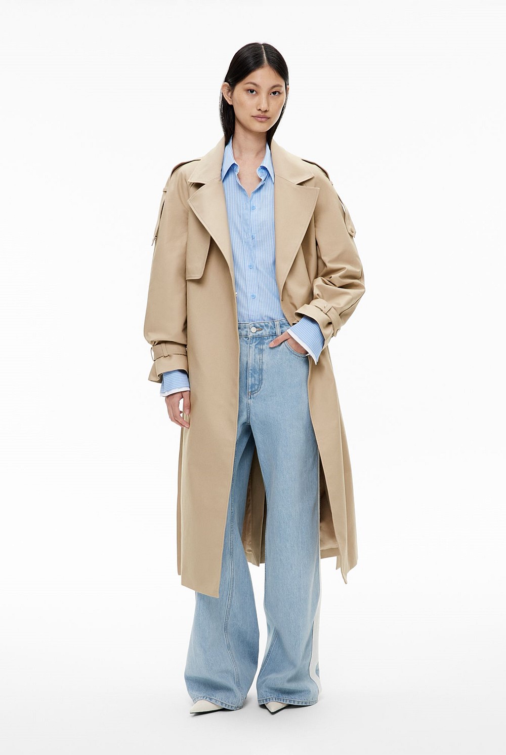 Snap Front Trench Coat