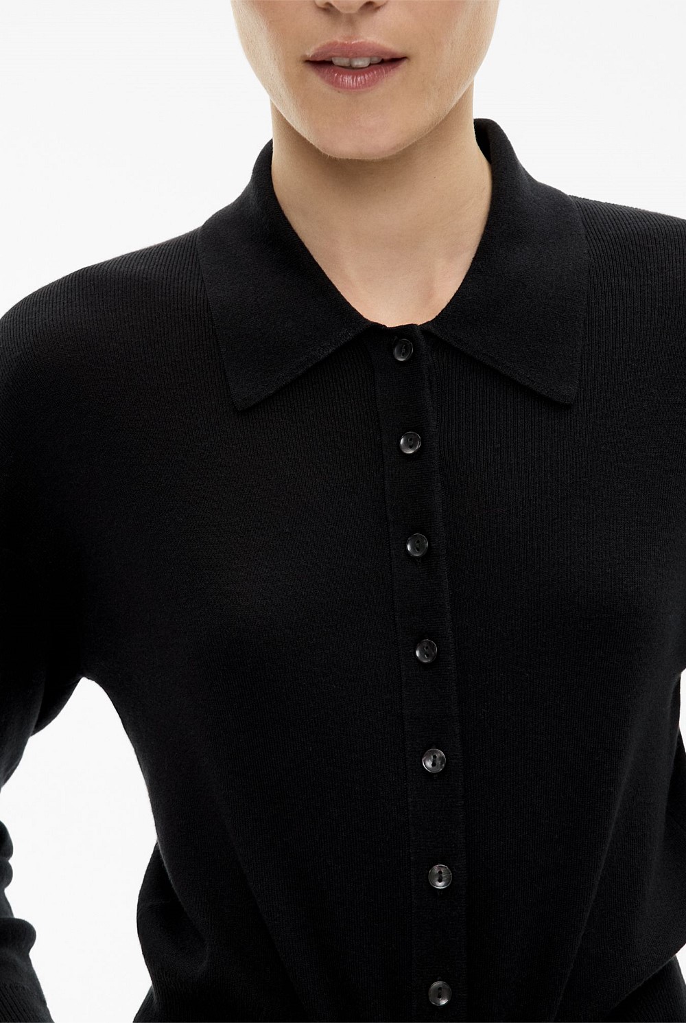 Collar Fine Cardigan