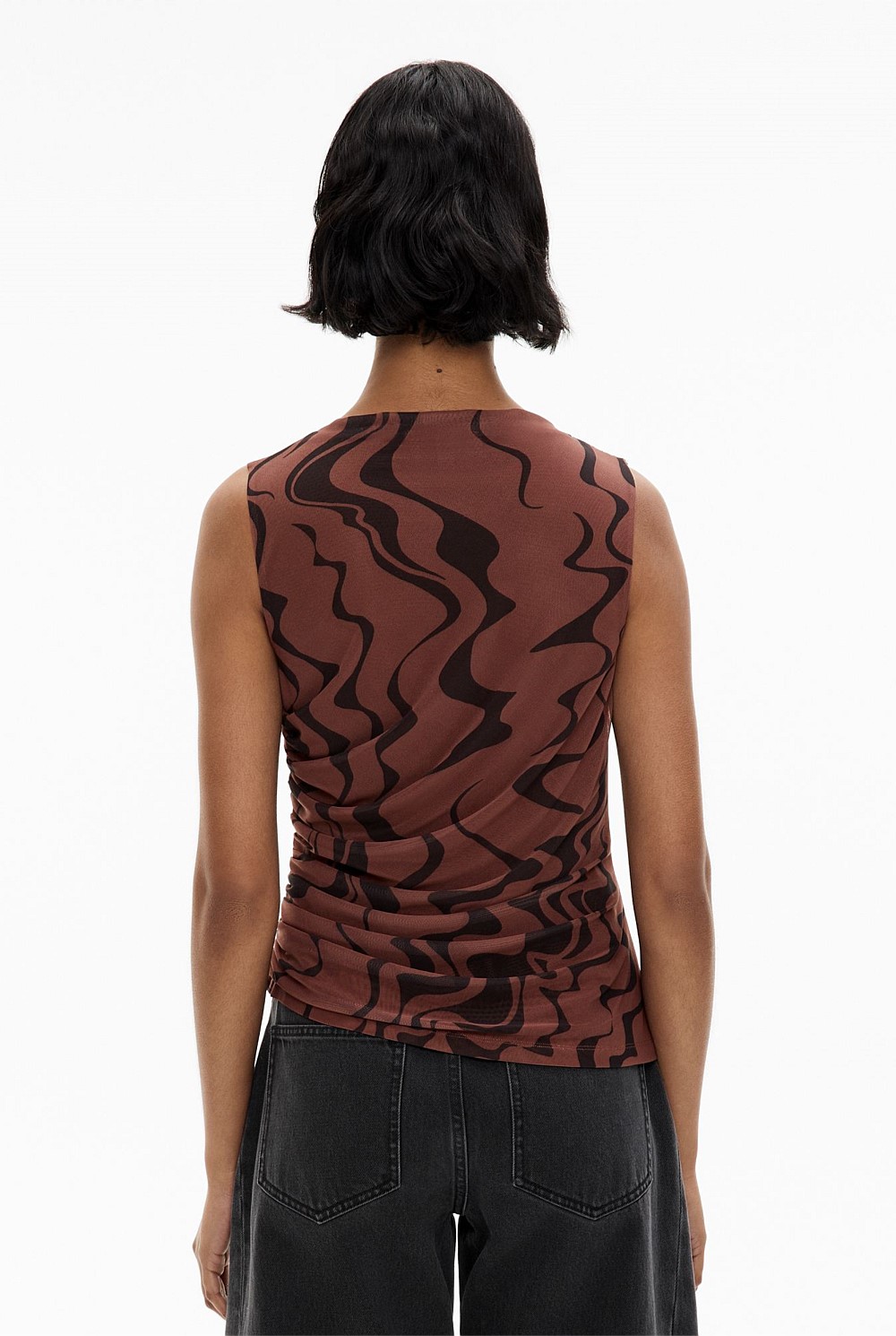 Mesh Drape Tank Top