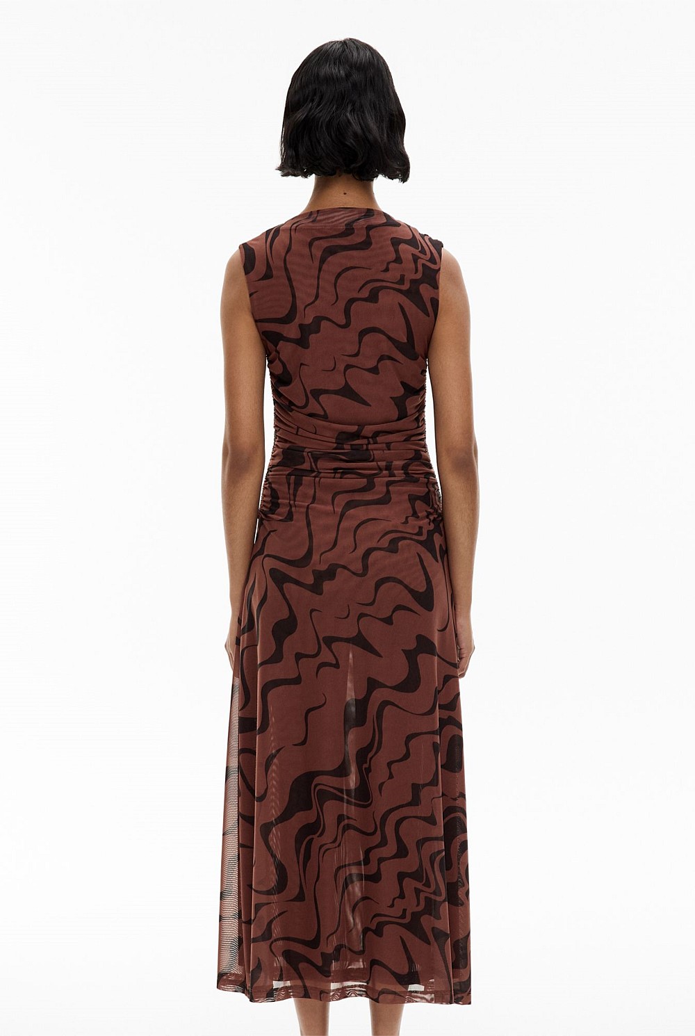 Mesh Drape Tank Dress