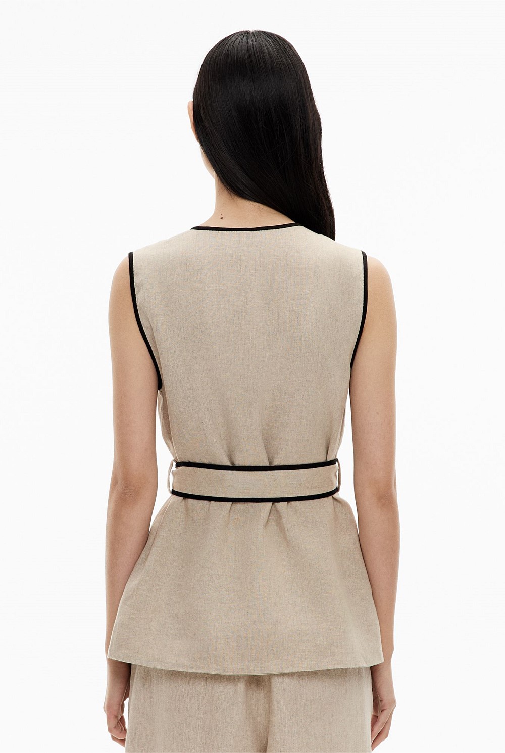 Contrast Tie Shirt