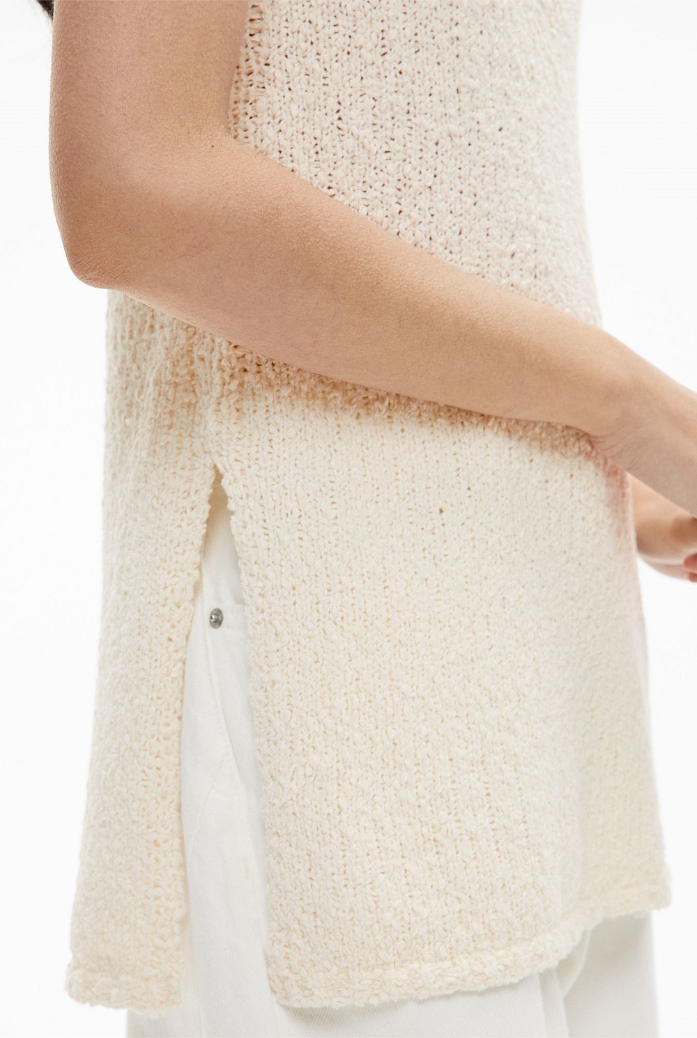 Textured V Neck Tank Top