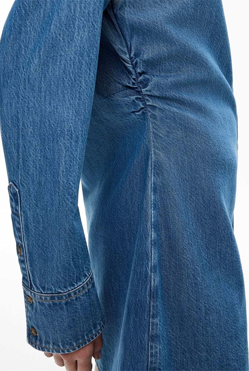 Ruched Denim Dress