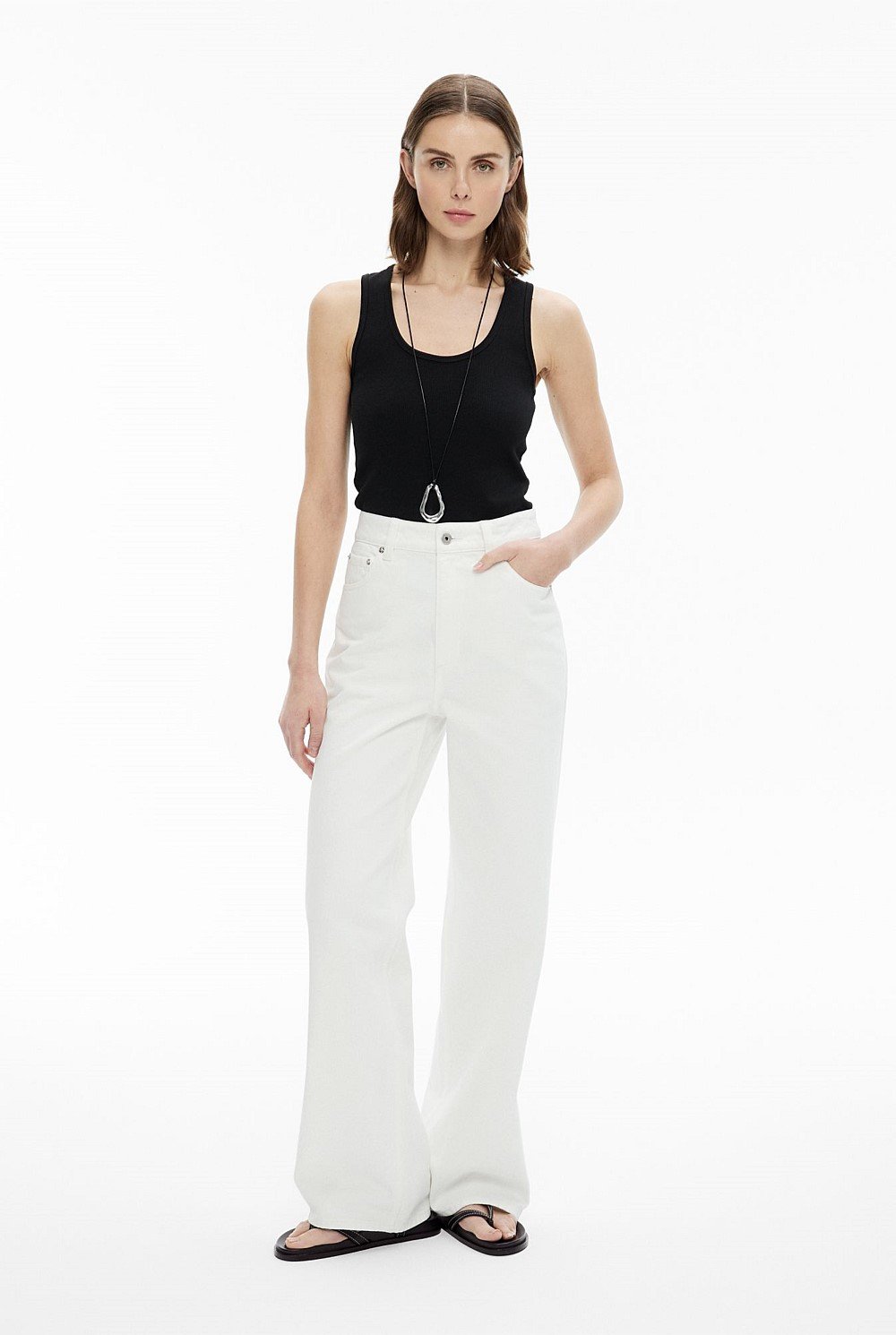 Button Detail Jeans