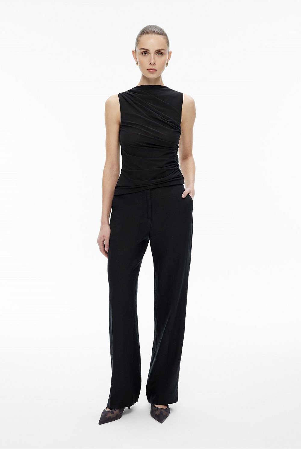 Mesh Drape Tank Top