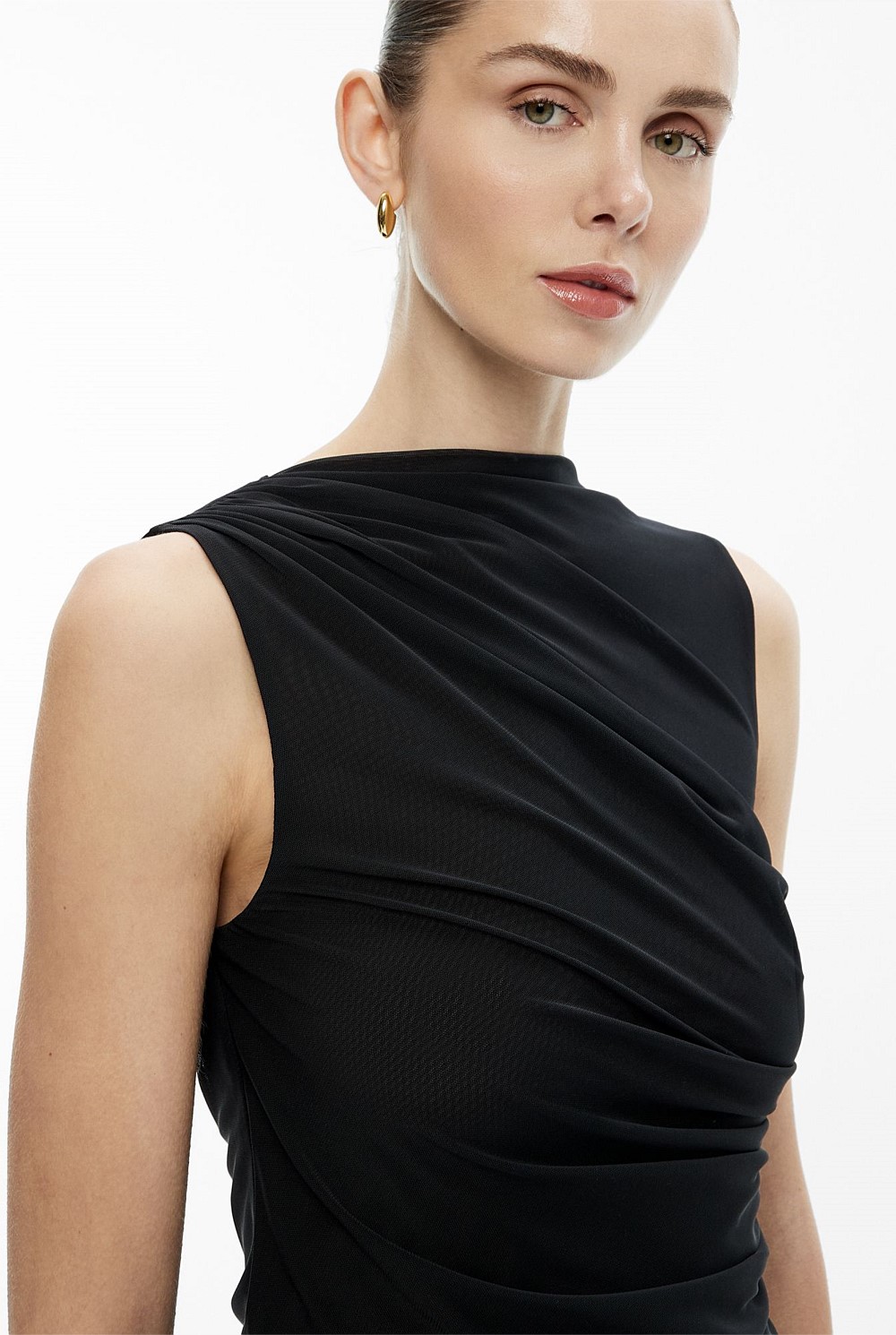 Mesh Drape Tank Top
