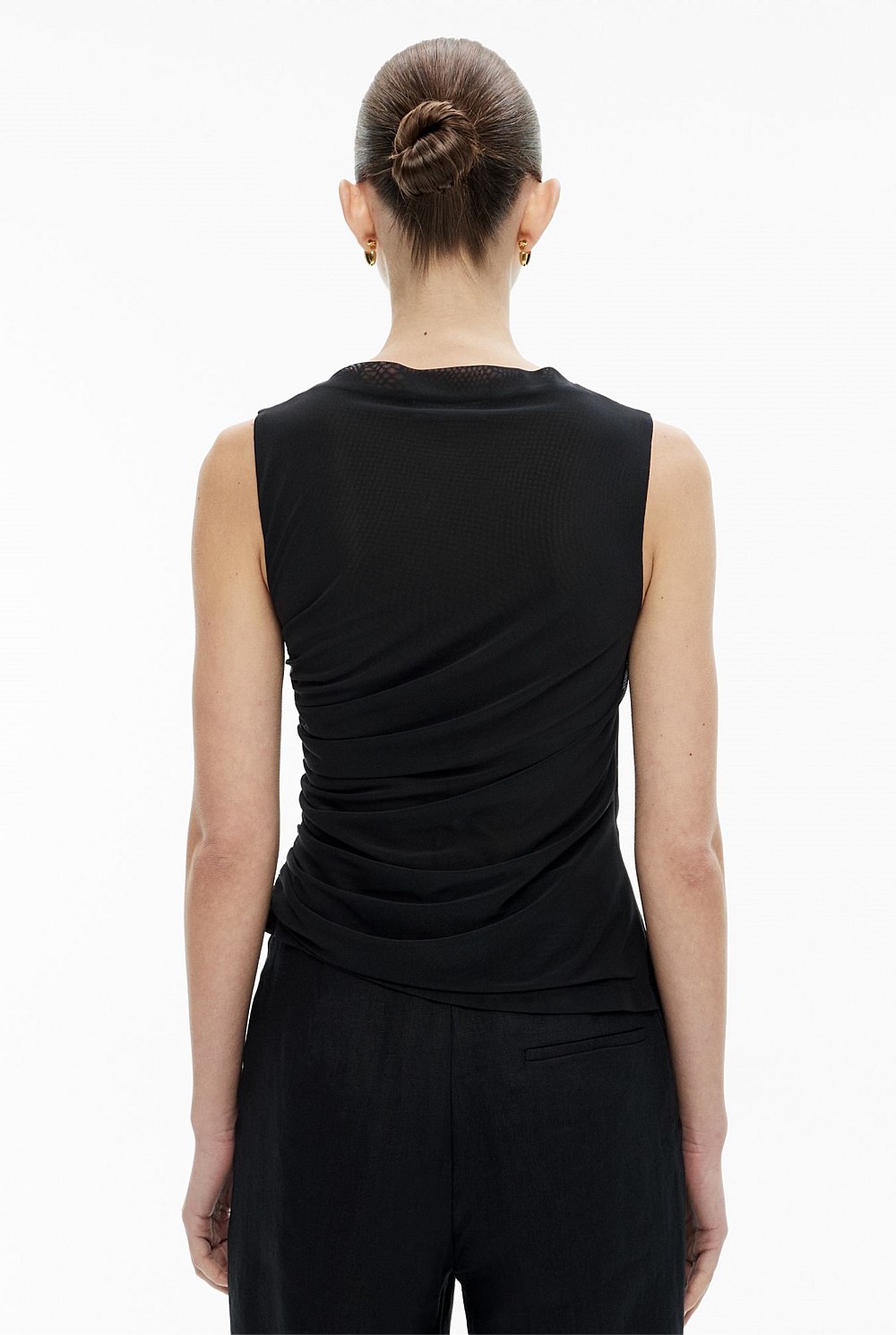Mesh Drape Tank Top