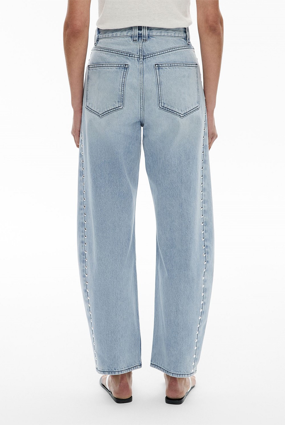 Stud Detail Barrel Leg Jeans