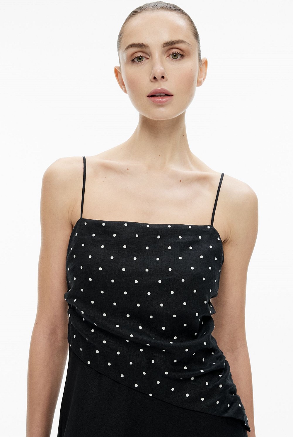 Spot Bodice Maxi Dress