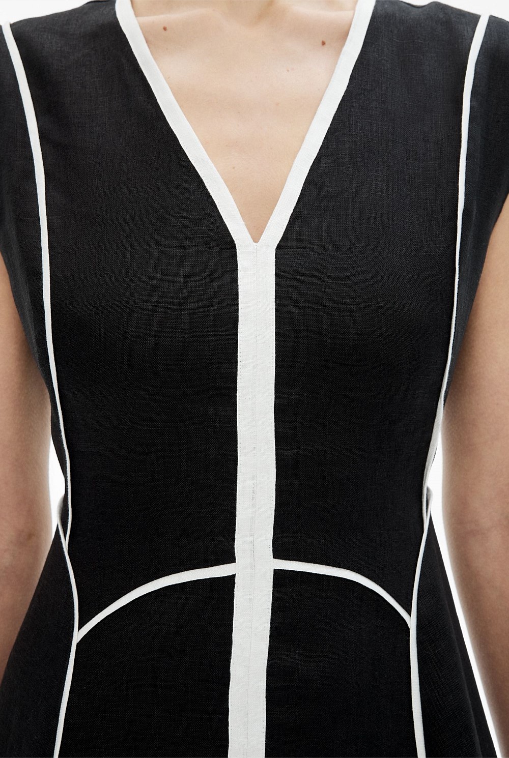 Piped Midi Dress