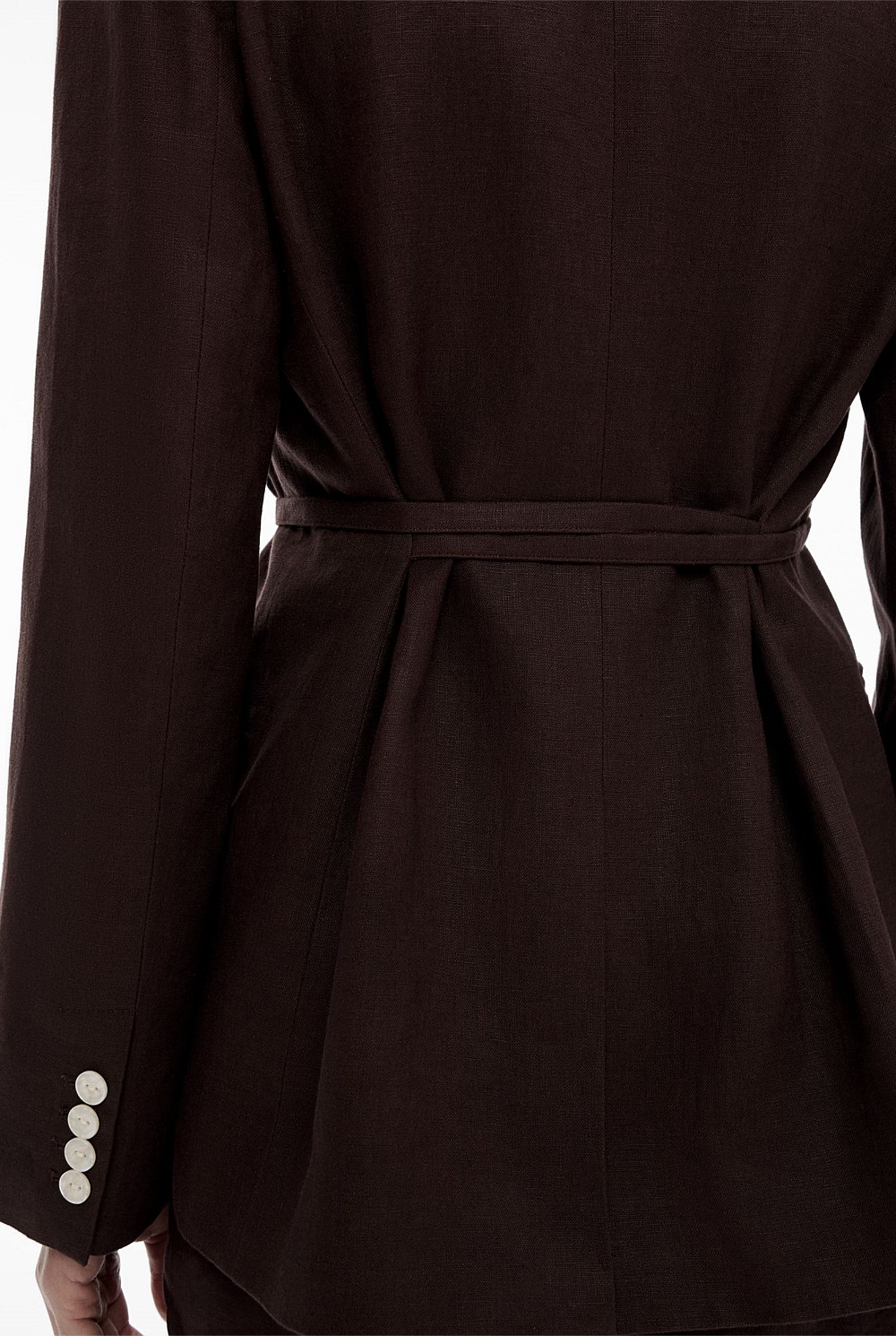 Tie Detail Linen Blazer